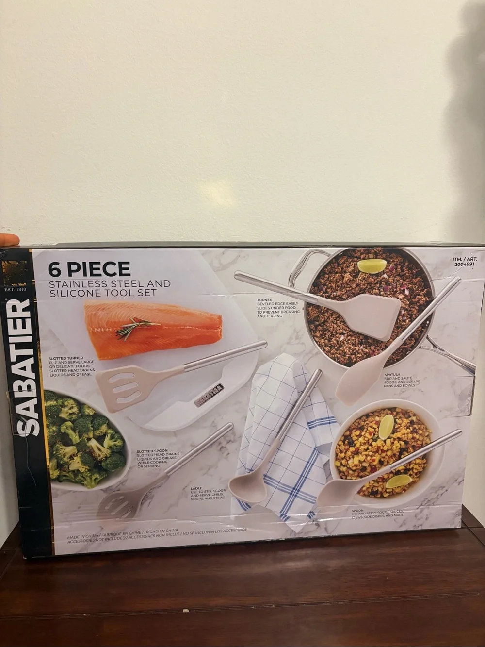 6-Piece Stainless Steel & Silicone Serving Utensil Set - Gray